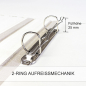 Preview: 2-Ring Aufreissmechanik, 25 mm Füllhöhe, ca. 5 cm Rückenbreite