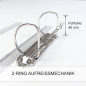 Preview: 2-Ring Aufreissmechanik, 40 mm Füllhöhe, ca. 7 cm Rückenbreite