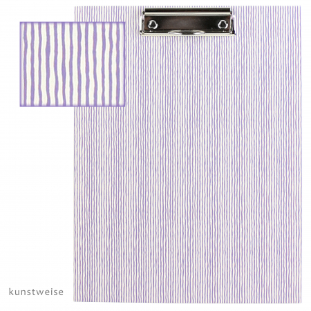 Klemmbrett A4 mit Motiv Streifen, lila violett