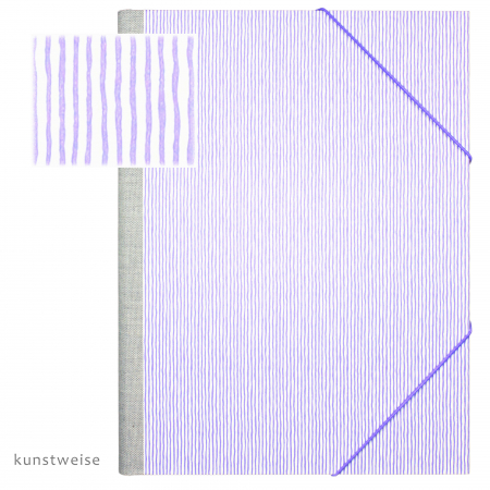 Sammelmappe, Dokumentenmappe A4 mit Motiv Streifen, lila