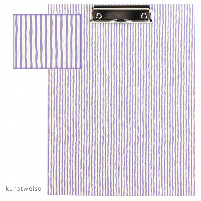 Klemmbrett A4 mit Motiv Streifen, lila violett