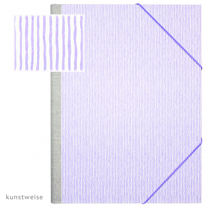 Sammelmappe, Dokumentenmappe A4 mit Motiv Streifen, lila