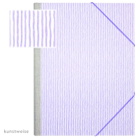 Streifen, lila - Sammelmappe A4
